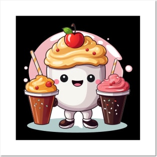 ice cream cute T-Shirt giril Designed cute illustration Posters and Art